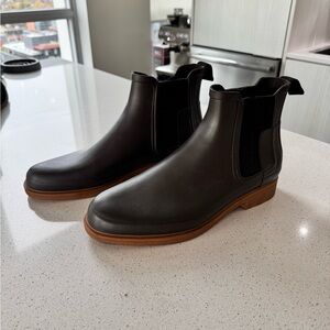Men’s Hunter Rubber Chelsea Boots - Brown - US 12